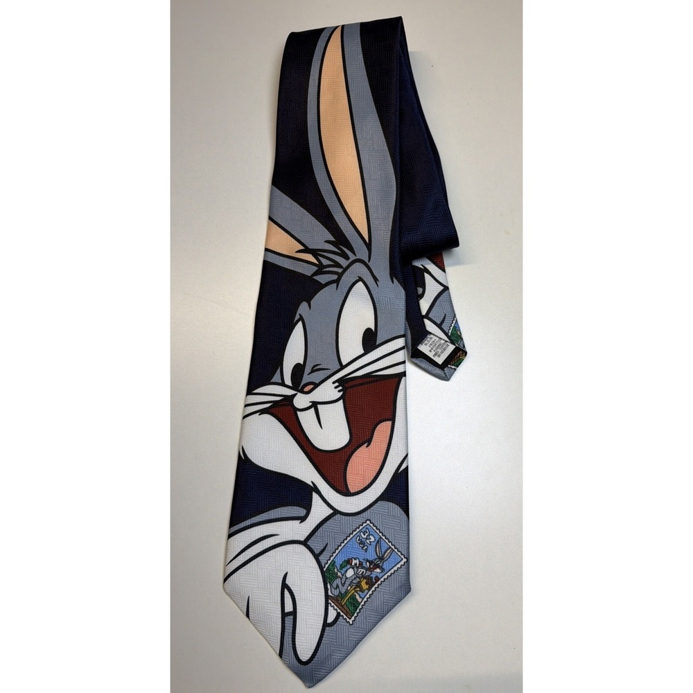 Vintage 1997 Warner Bros Looney Tunes Necktie Tie Bugs Bunny USPS